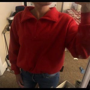 Red quarter zip